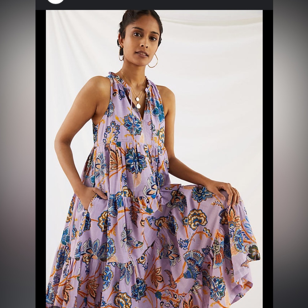 Lilac anthropologie maxi dress- size small!